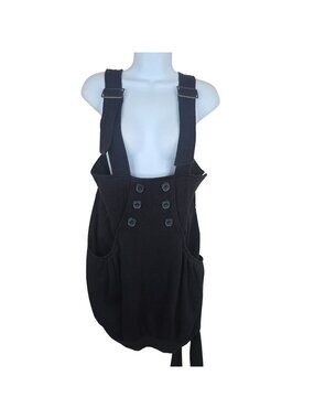 Vintage Y2K Abbey Dawn Black Suspender Skirt Bubble Hem Dress XL